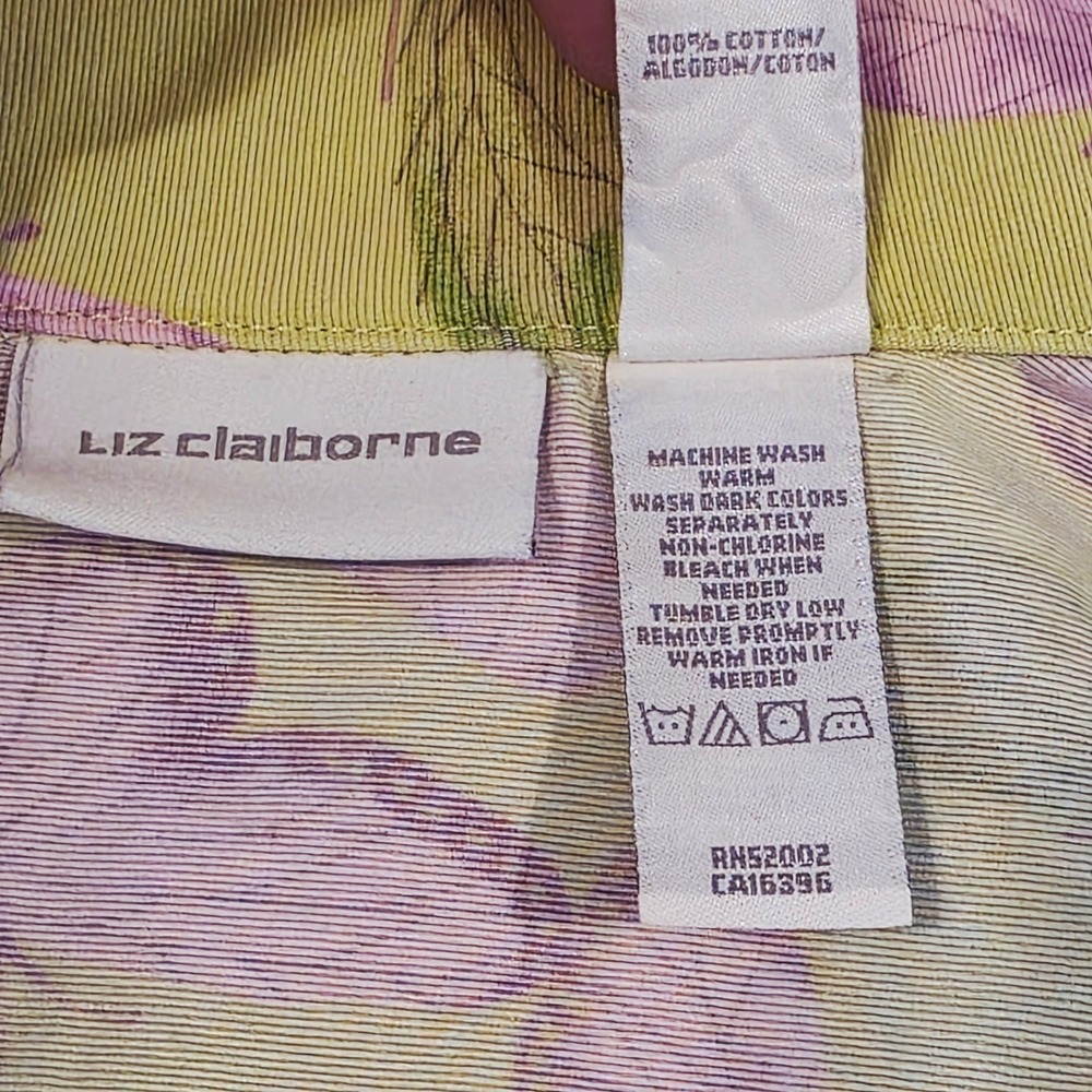 Liz Claiborne Butterfly Print Denim Trucker Jacket WDMU3694 Womens 21 Lime Green - Picture 5 of 10